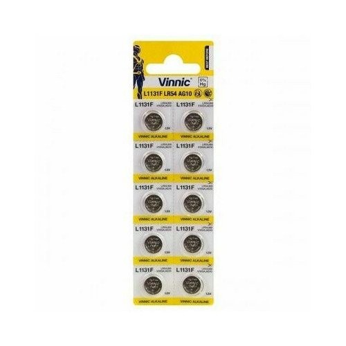 G10 baterijas Vinnic Alkaline LR1130/189 iepakojumā
