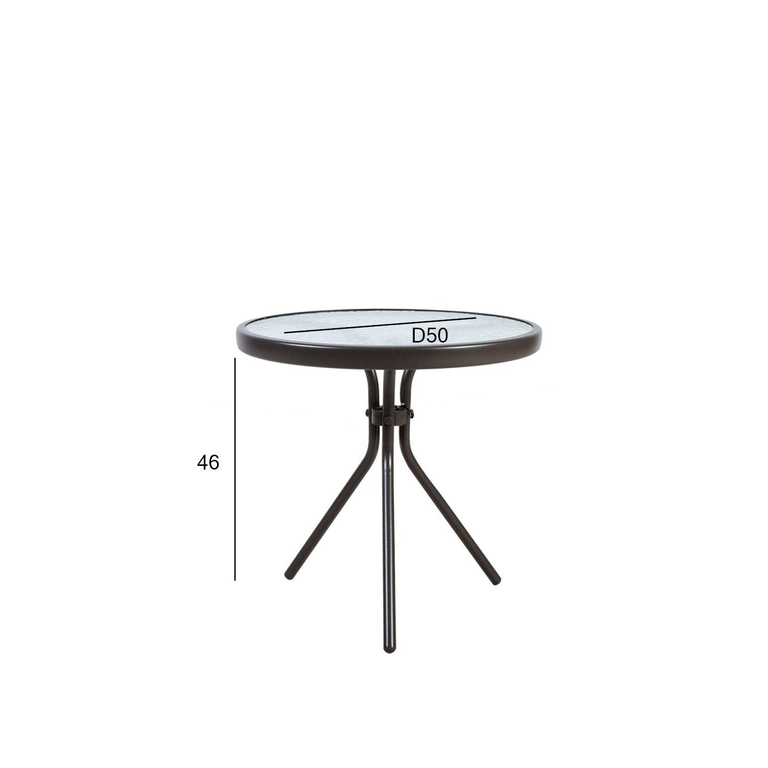 Galds DUBLIN D50xH46cm, tumši brūns |