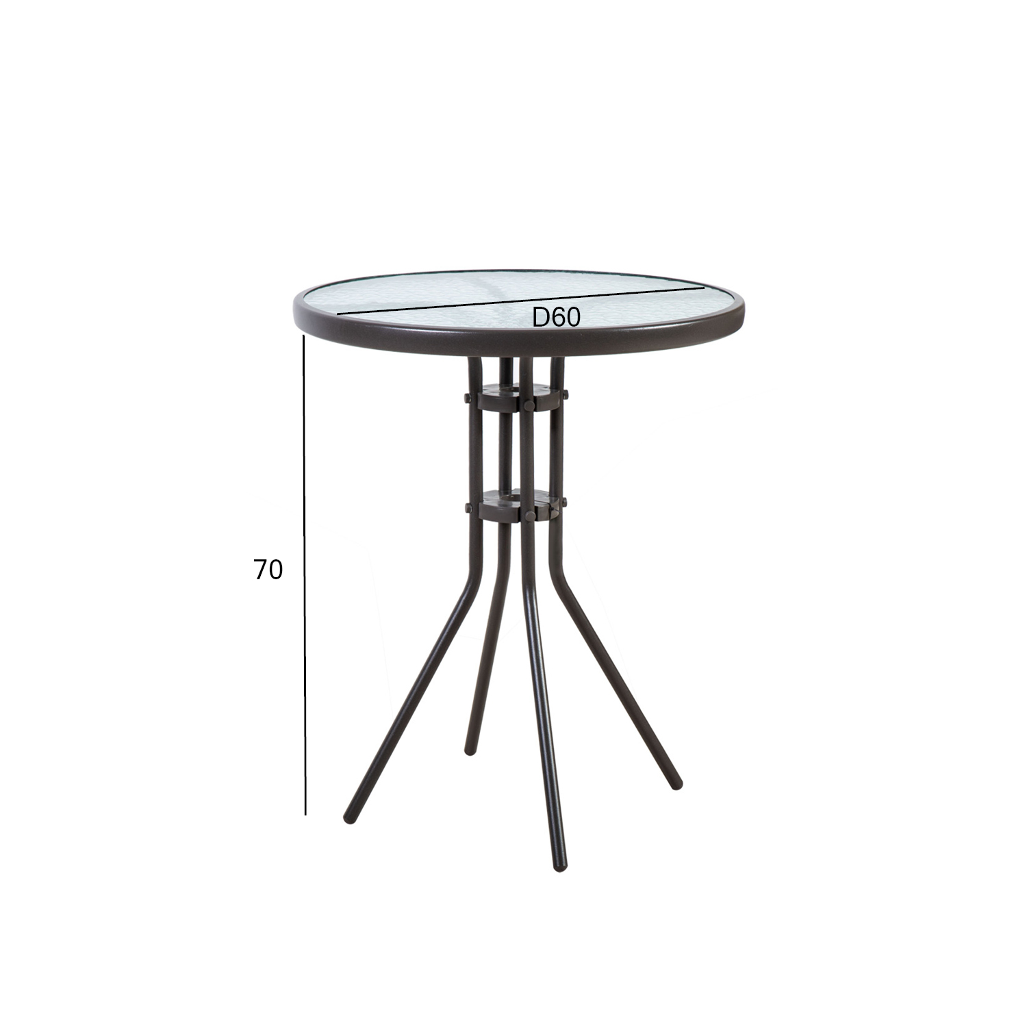 Galds DUBLIN D60xH70cm, tumši brūns |