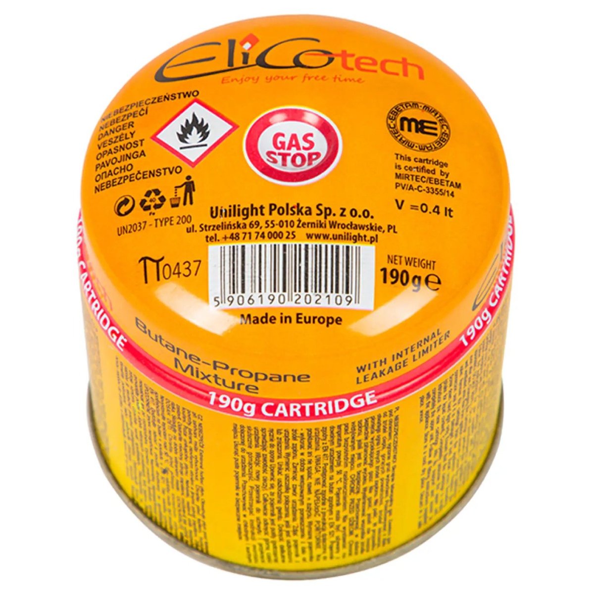 Elico Gāzes balons 190g propāns-butāns ar