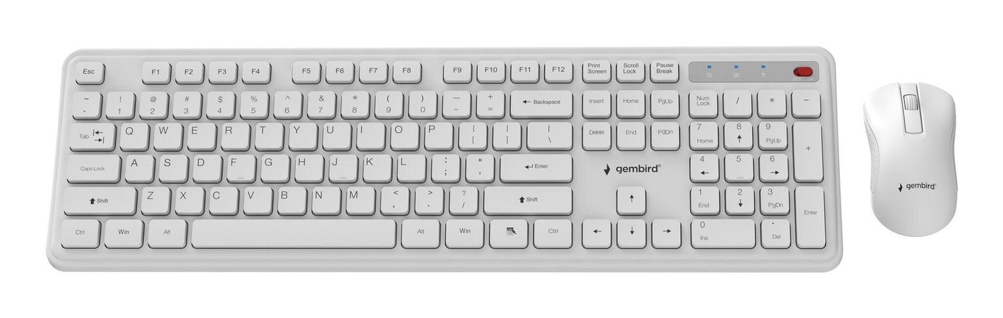 Gembird KBS-WPS-01-W Bezvadu tastatūras un peles