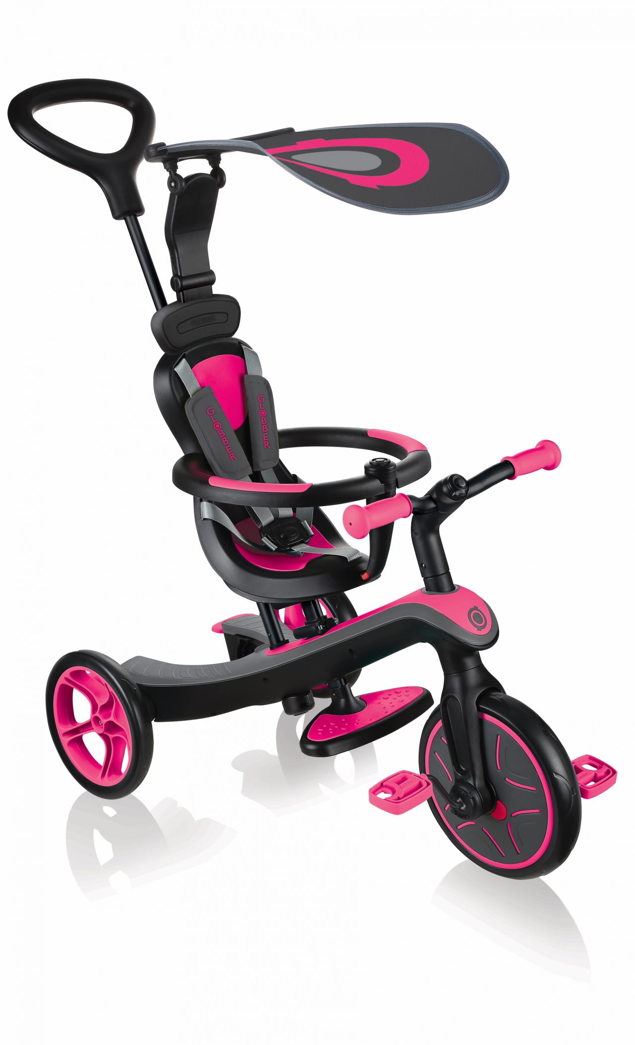 GLOBBER Trike Explorer 4in1 kolmipyörä, rozā