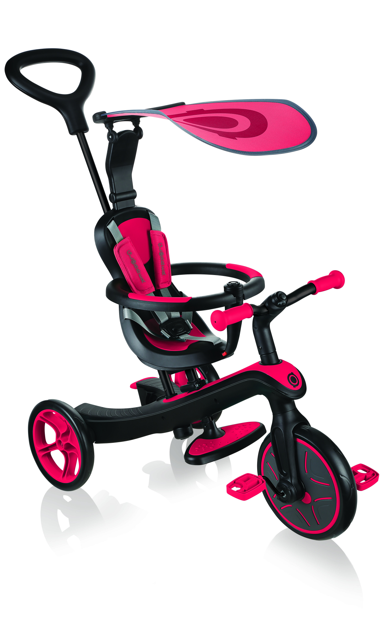 GLOBBER trīsritenis Trike Explorer 4in1, red