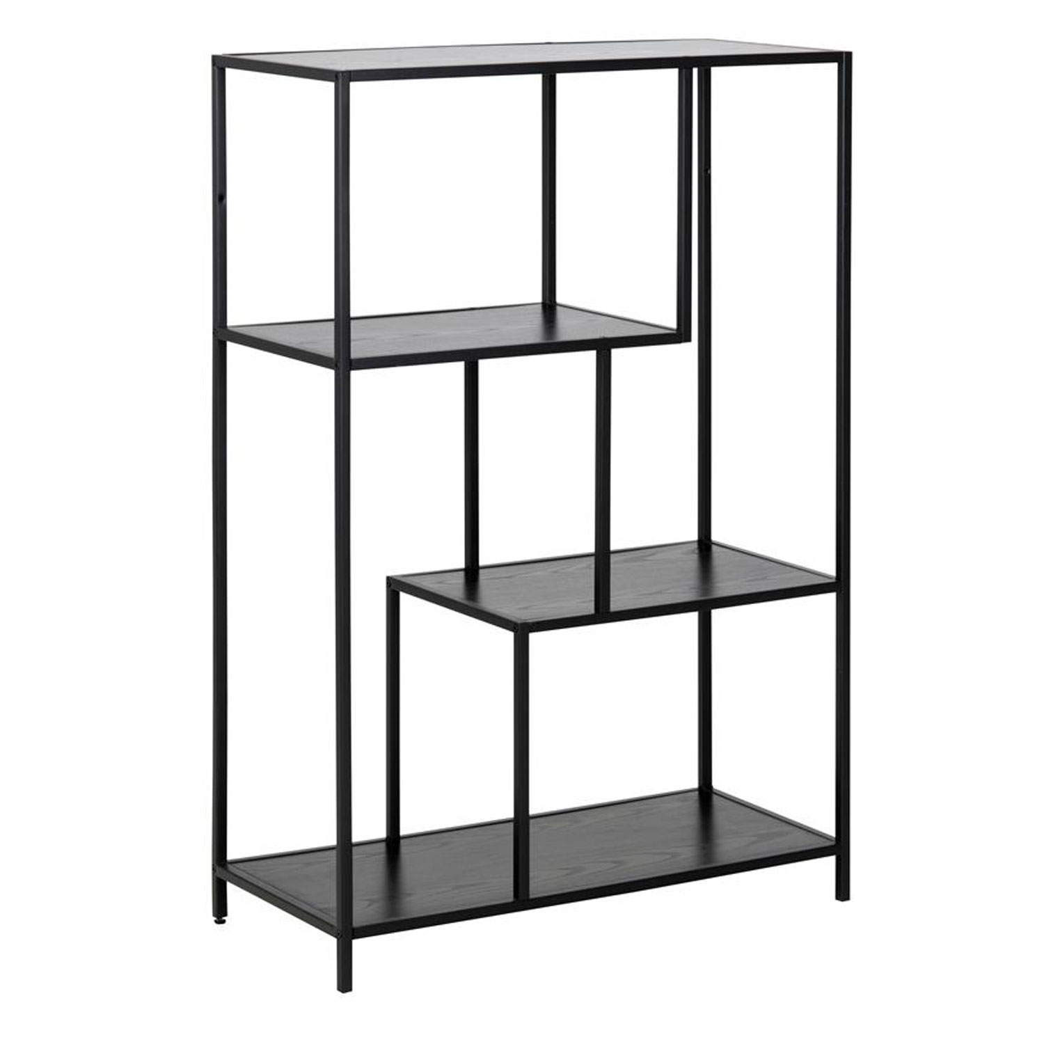 Grāmatu skapis SEAFORD 77x35xH114cm, melns |