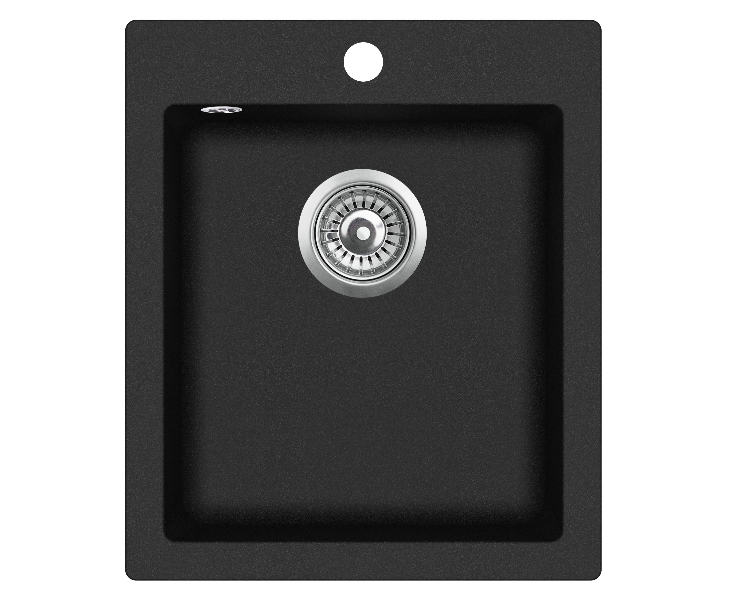 AQUASANITA Granīta izlietne 425x500 BLACK METALLIC