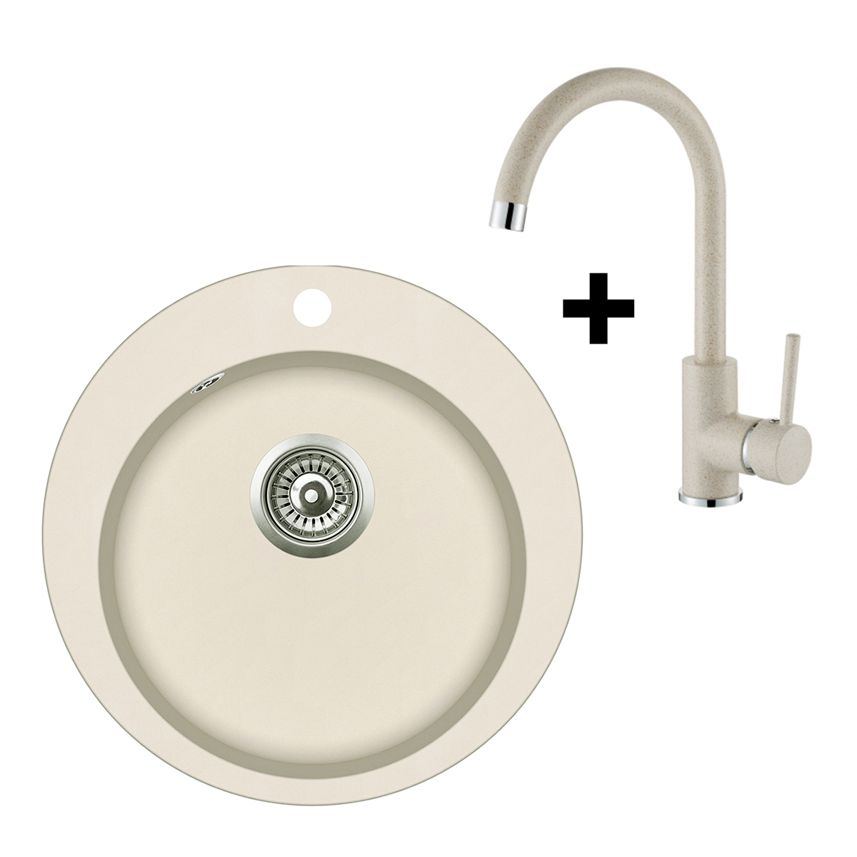 AQUASANITA Granīta izlietne 505x505 BEIGE +Virtuves