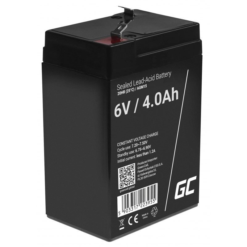 GREEN CELL® 6V 4Ah akumulators ::