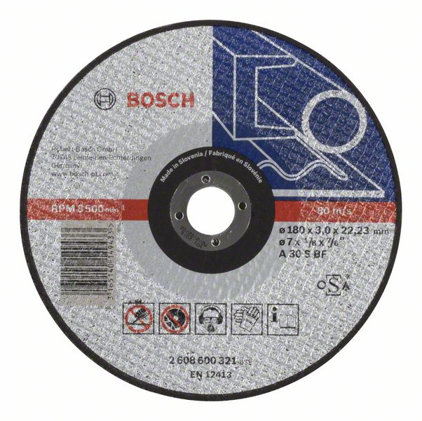 BOSCH Griešanas ripa 180x22x3 mm, metālam