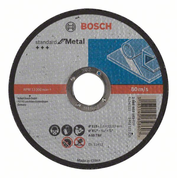 BOSCH Griešanas ripa metālam Standard 115x22x1