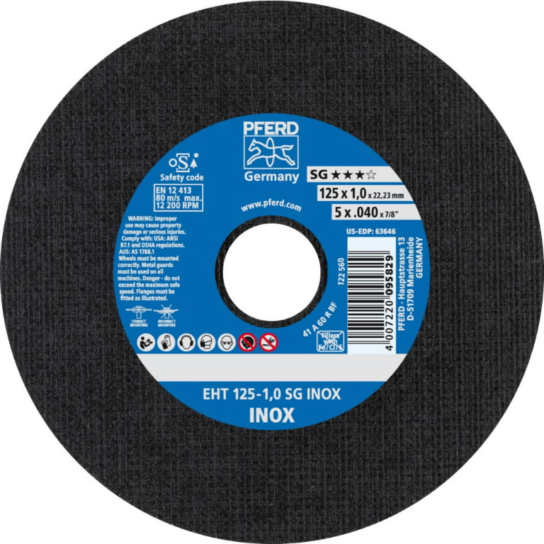 Griezējdisks SG Inox 125x1mm, Pferd |