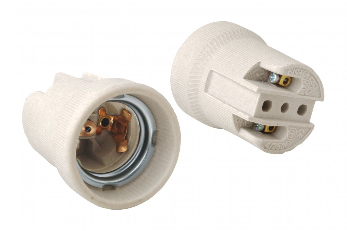 Gtv keramikas kontaktligzda E27 AE-OCEE27-00, 220-240V