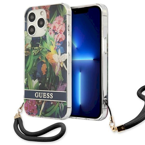 Guess GUHCP13LHFLSB Hardcase Flower Strap Aizsargapvalks