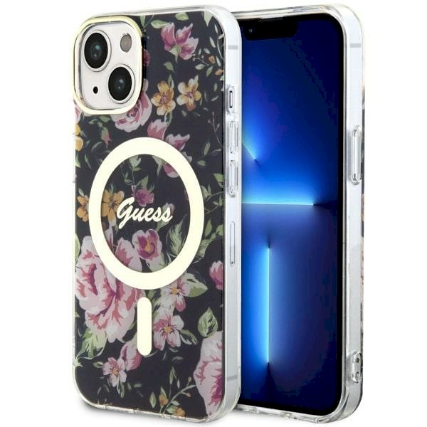 Guess GUHMP14MHCFWSK Flower MagSafe Aizsargapvalks priekš