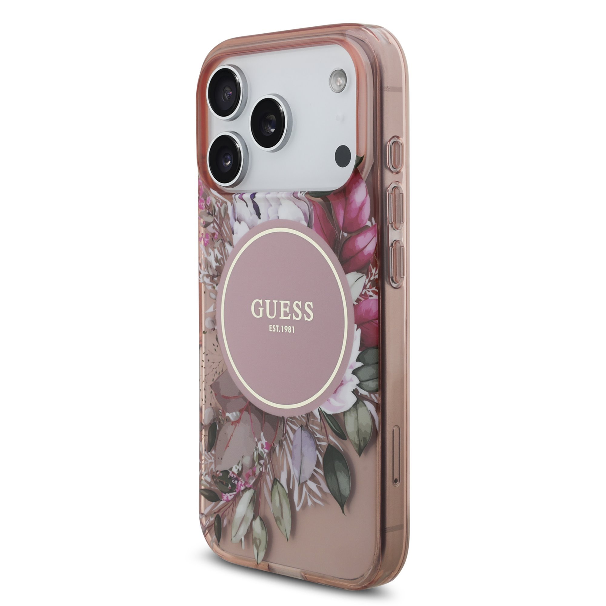Guess IML Flowers Strap MagSafe Case