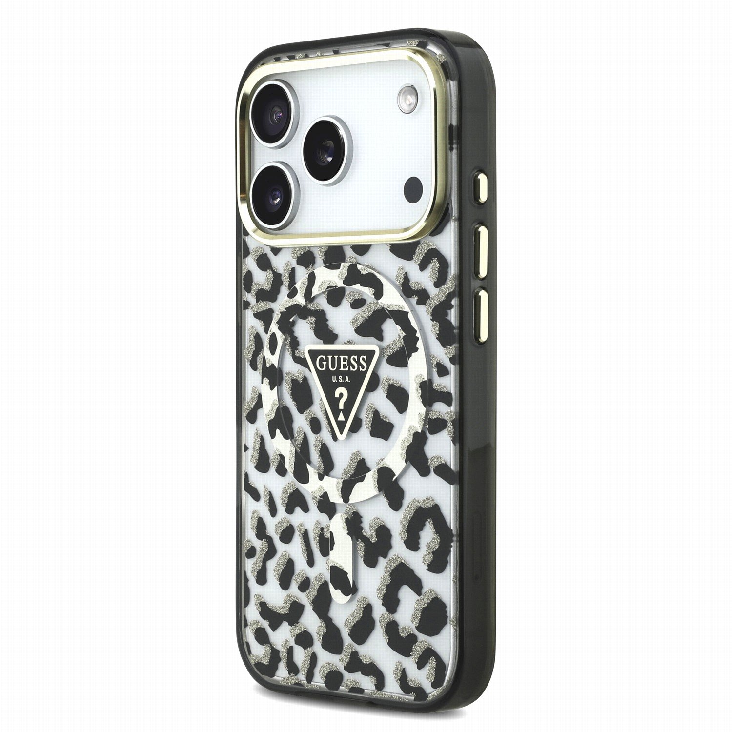 Guess IML Glitter Leopard Triangle Logo
