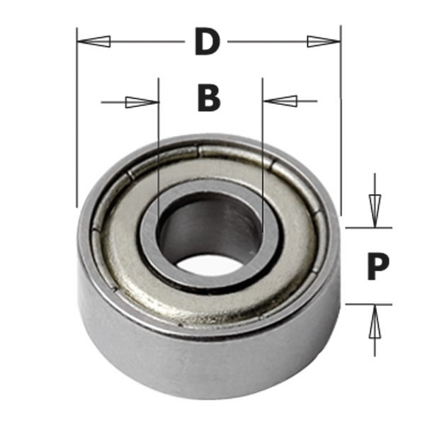 Gultnis B=8mm D=16mm P=5mm, CMT |