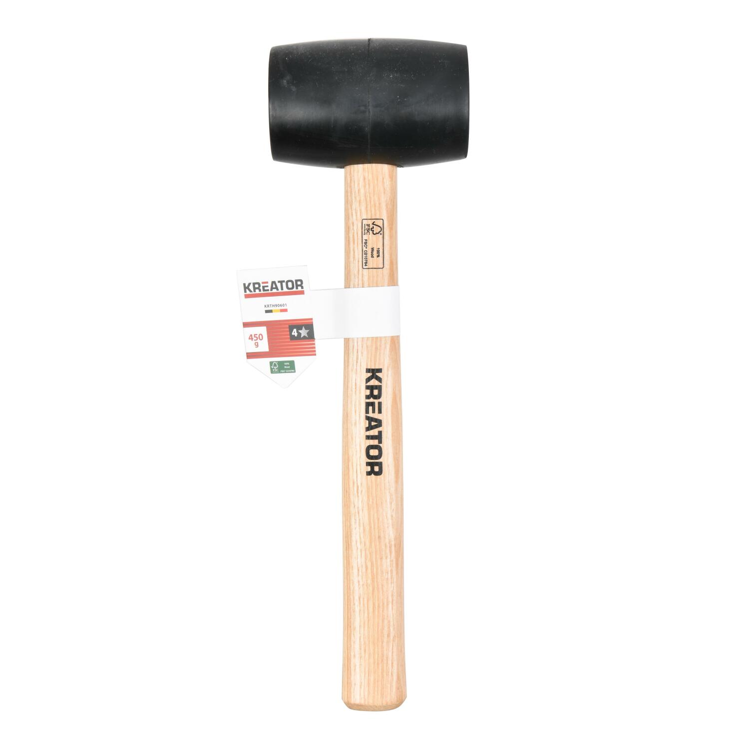 Gumijas āmurs 450g KREATOR KRTH90601 Koka
