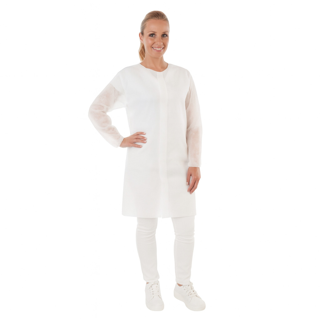 Halāts ar velcro PP, 110x130cm, balts
