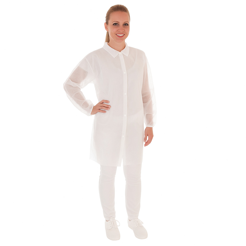Halāts ar velcro PP, 110x140cm, balts