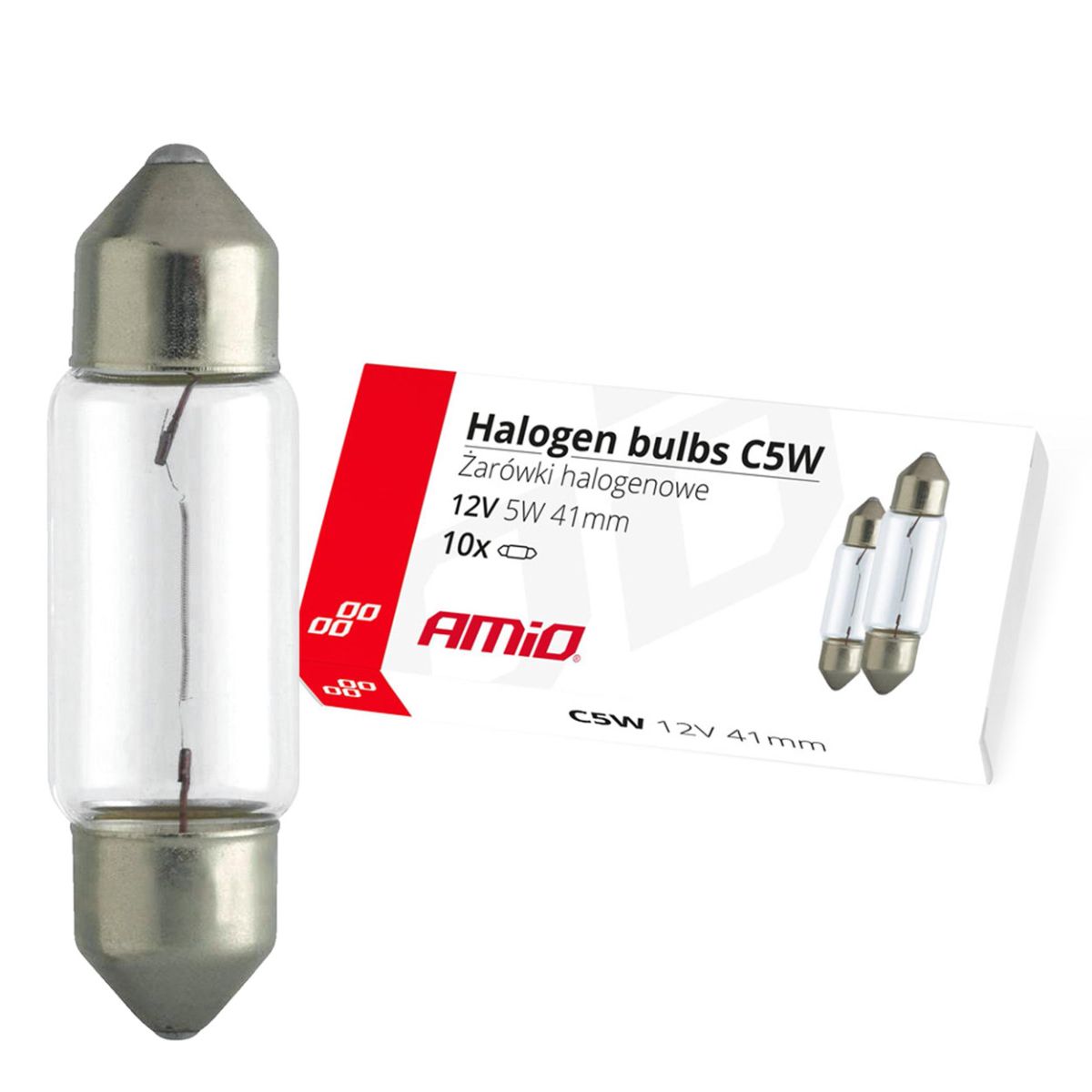 AMIO Halogen spuldze C5W Festoon 41mm