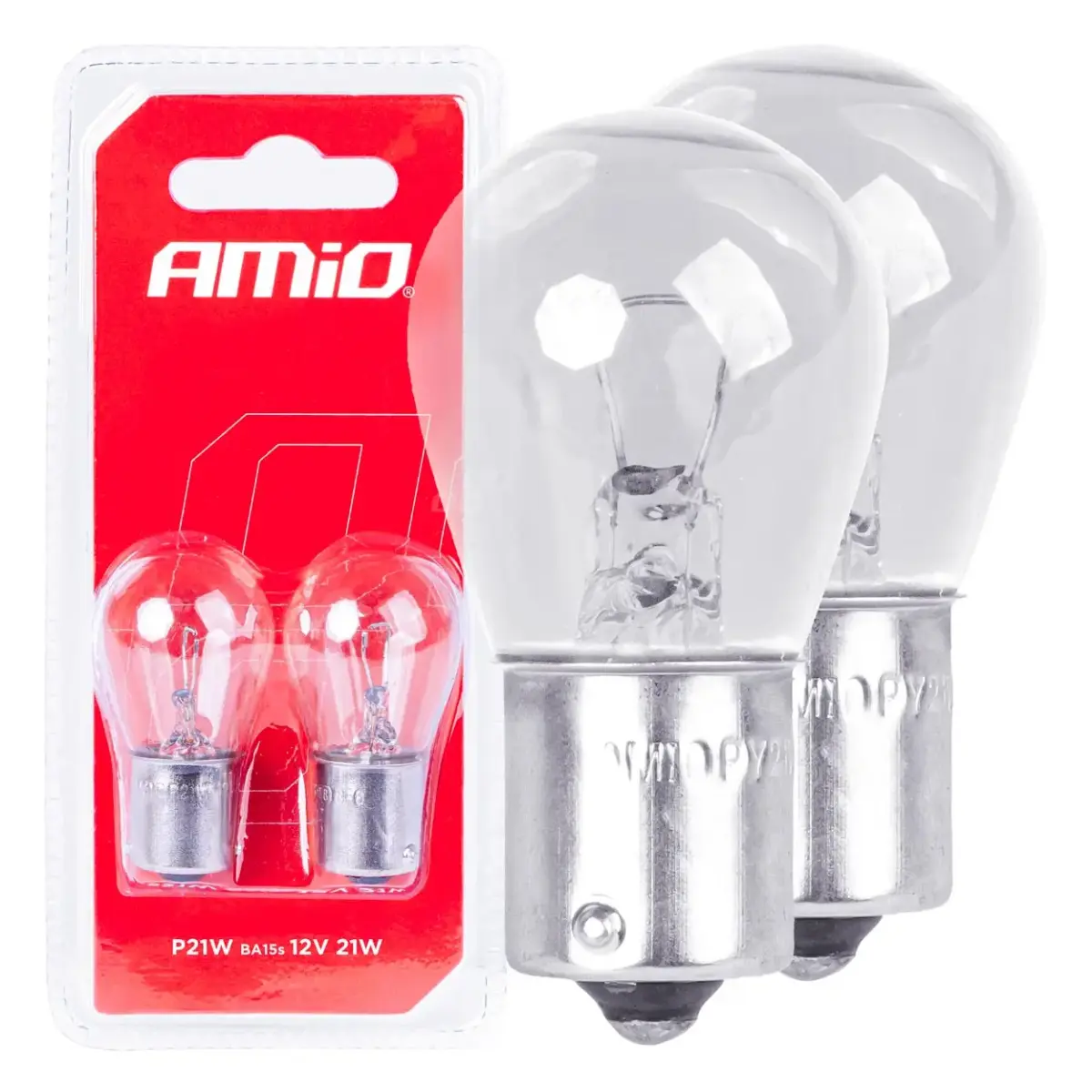 AMIO Halogēna spuldzes P21W BA15s 12V