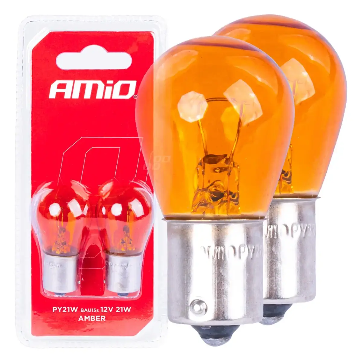 AMIO Halogēna spuldzes PY21W BAU15s 12V