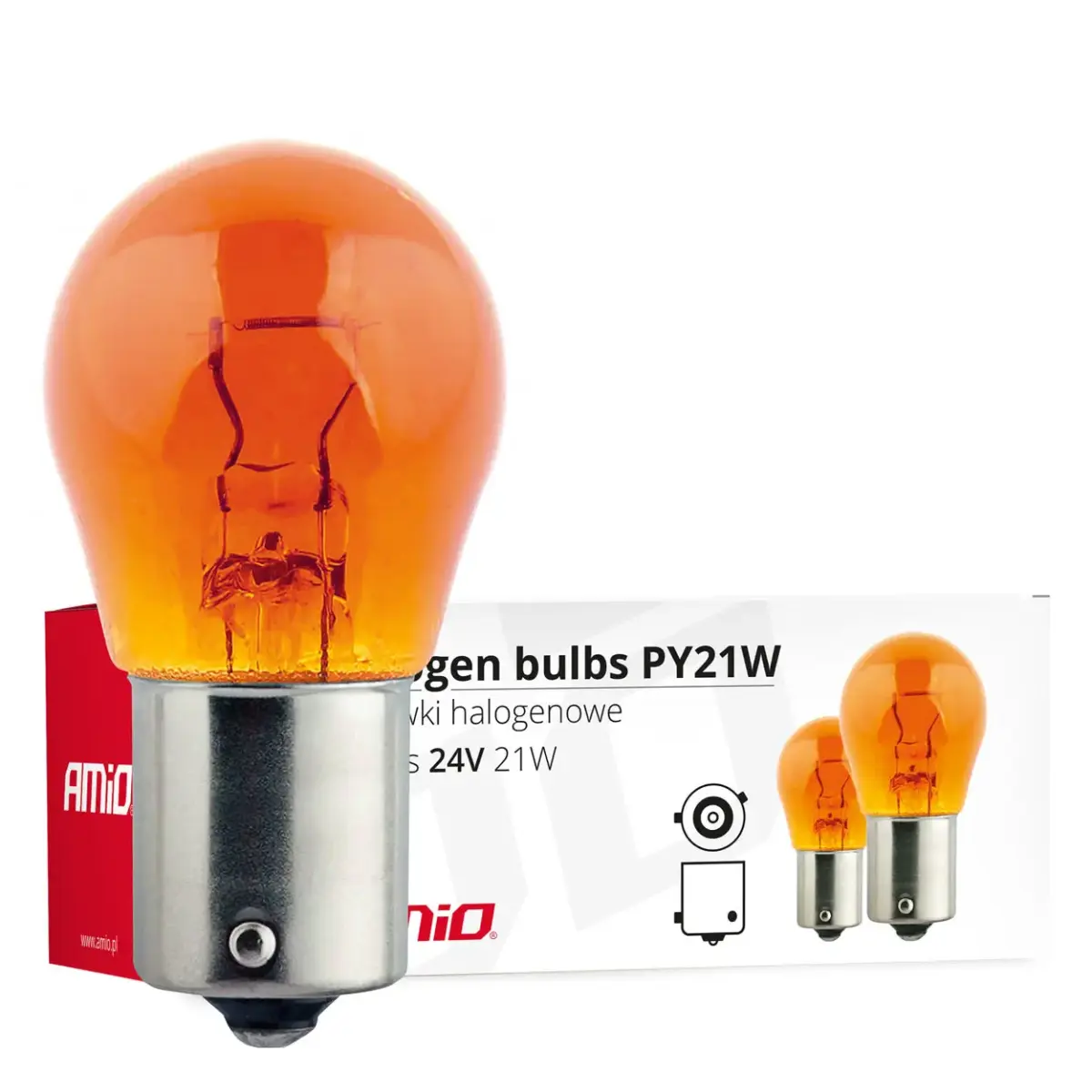 AMIO Halogēna spuldzes PY21W BAU15s 24V