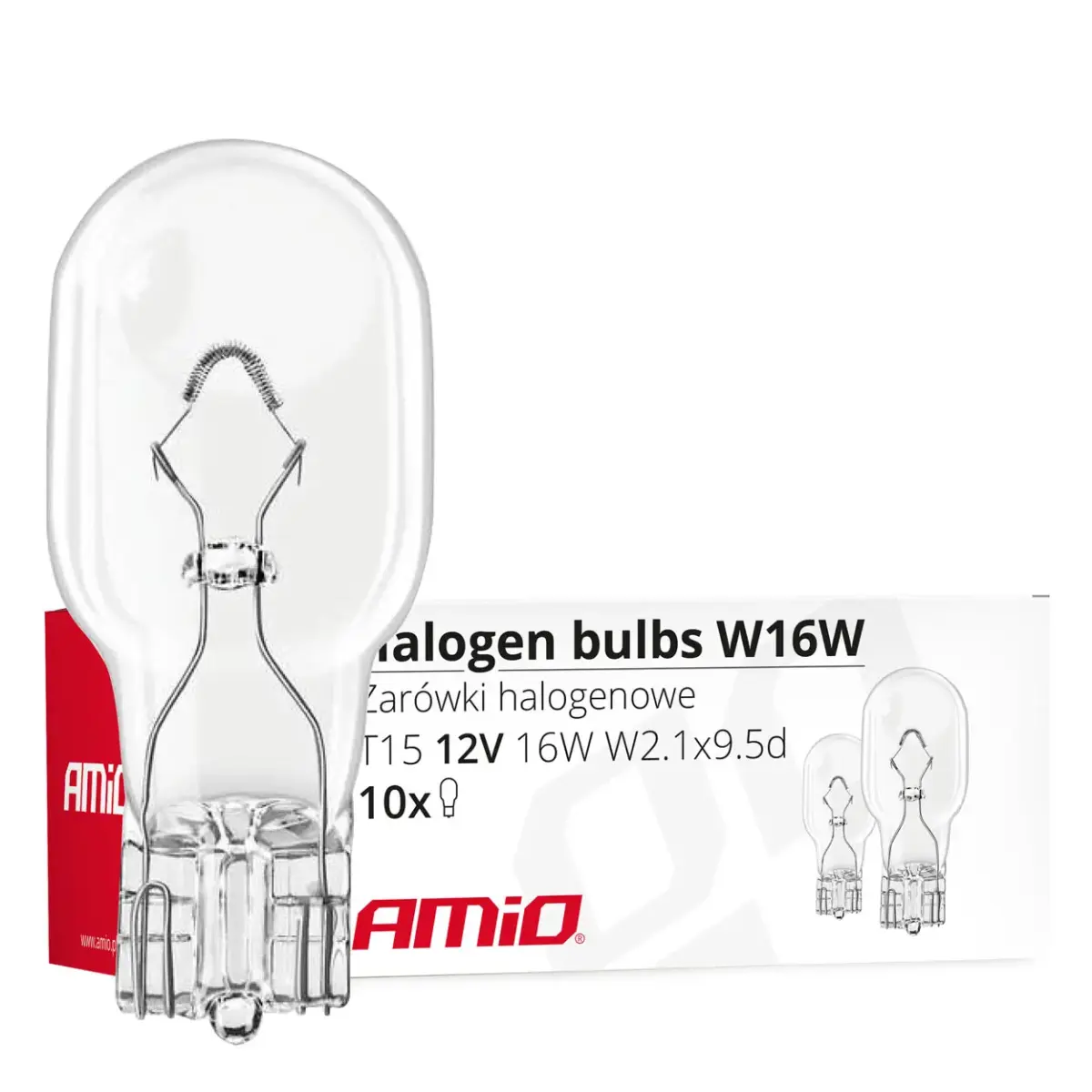 AMIO Halogen spuldze W16W T15 16W