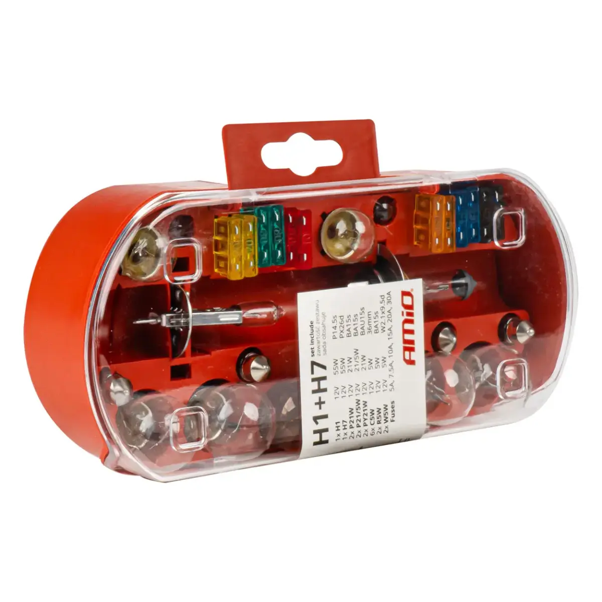 Halogenspuldžu komplekts 30pcs (H1+H7) AMIO-03960 |