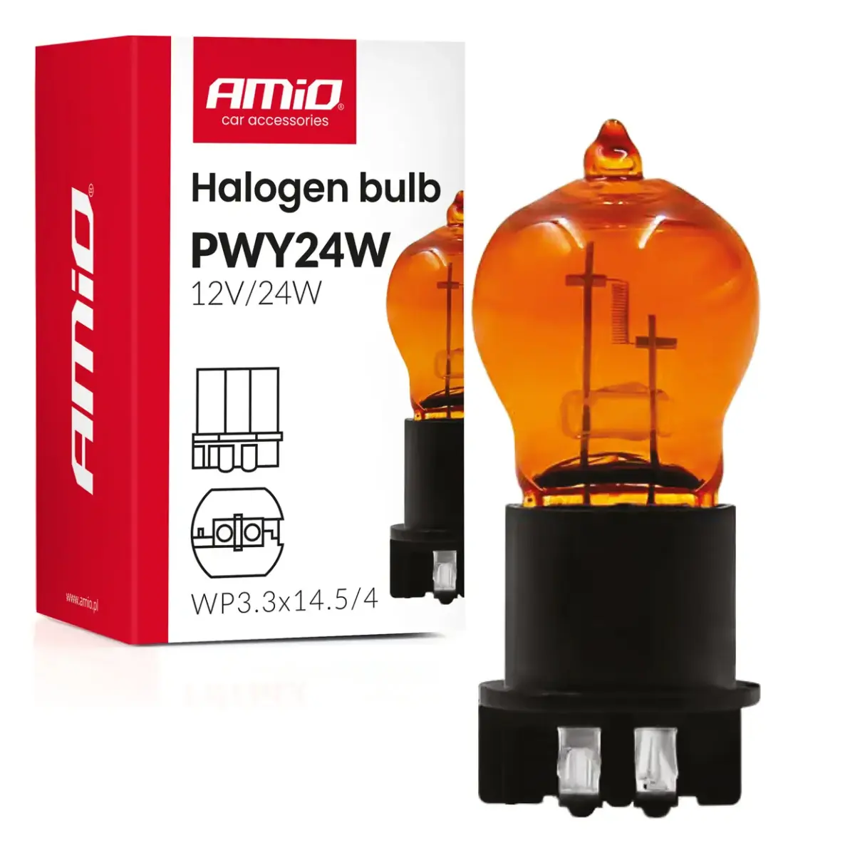 Halogēnspuldze PWY24W WP3.3x14.5-4 Amber
