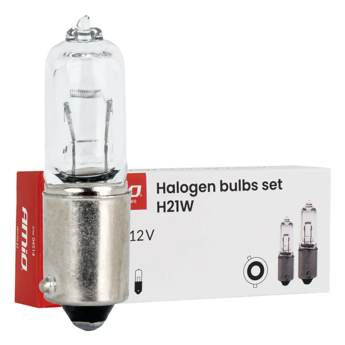 Halogēnspuldžu komplekts H21W 12V 21W BAY9s