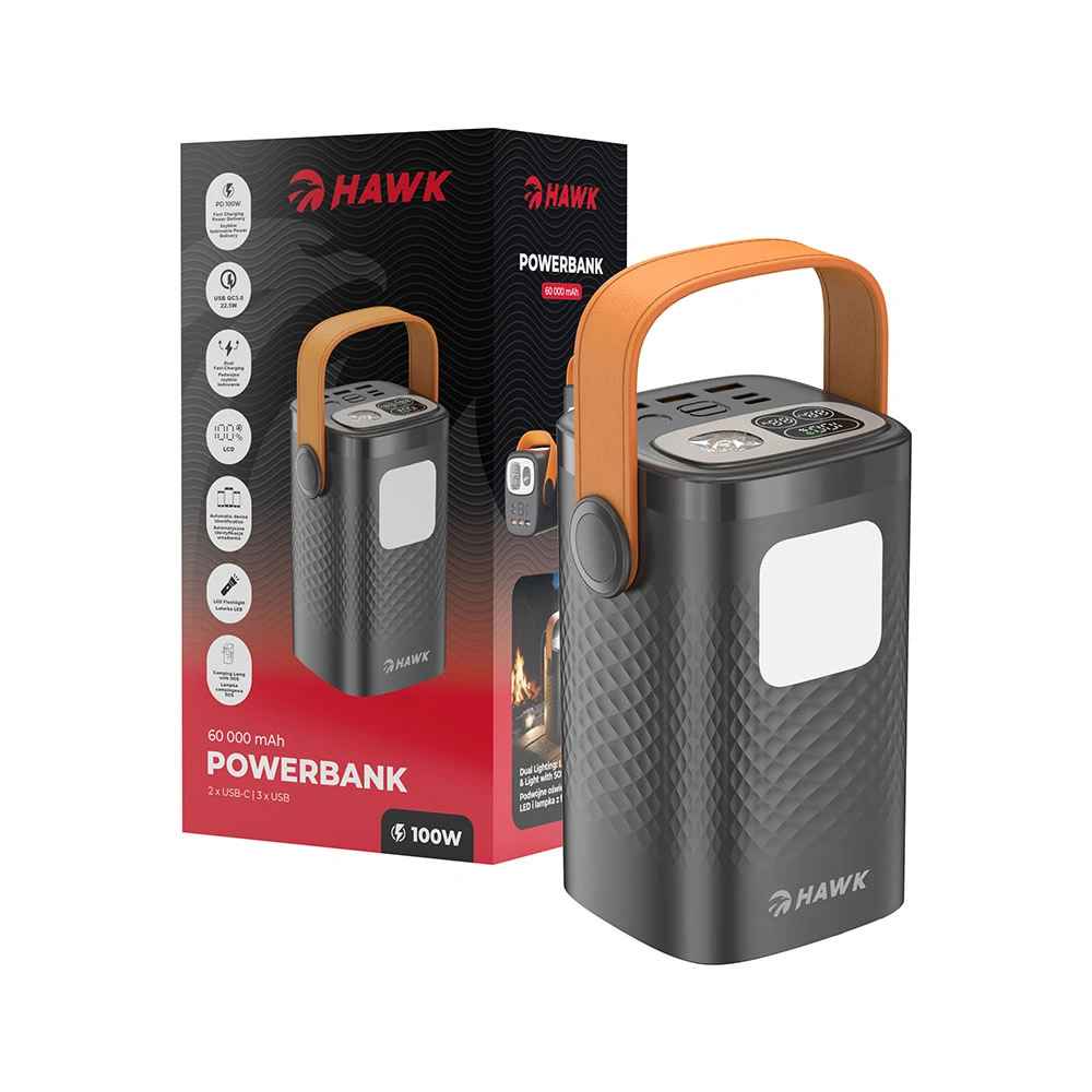 Hawk HW-PB60000 Powerbank 60000mAh, Black |