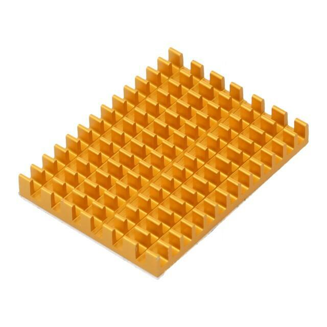 Heatsink: extruded; grilled; Raspberry Pi; golden