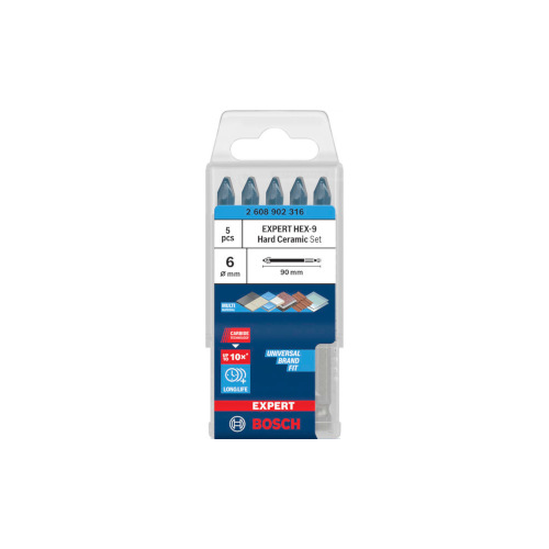 BOSCH HEX-9 HardCeramic 5 gab. 6mm