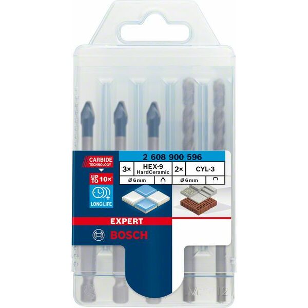 Bosch Powertools HEX-9 HardCeramic 6mm Mix:3xHEX-9