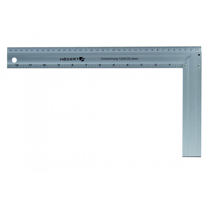 HOGERT Alumīnija galdnieka stūrenis 450x190 mm