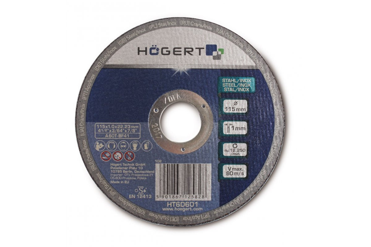 Hogert slīpēšanas disks metālam/inoksam HT6D602, 125mm