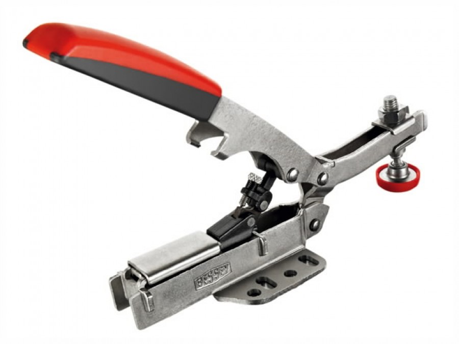 Horizontal toggle clamp with open arm