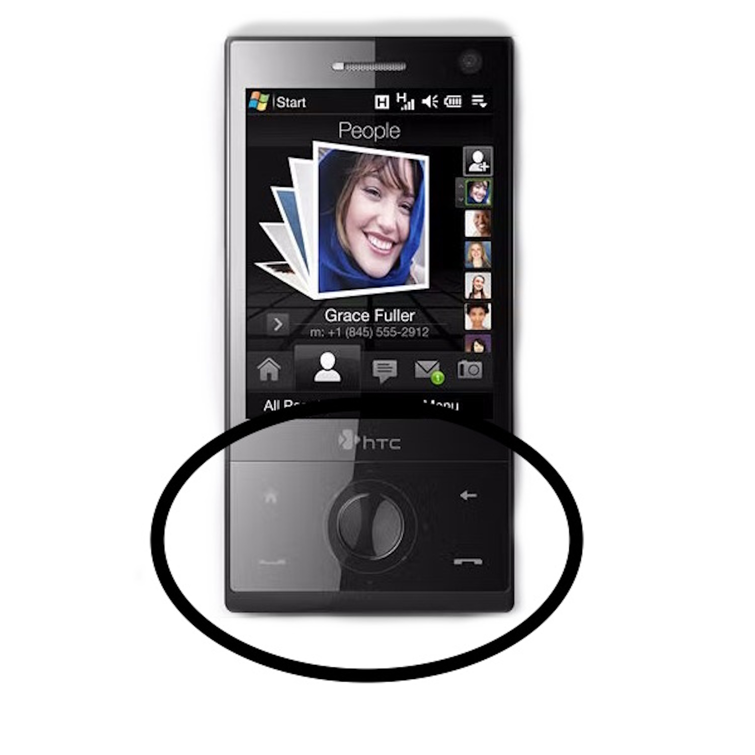 HTC Touch Diamond priekšējā paneļa pogas