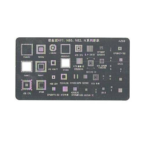 IC trafareti BGA mikroshēmām A260 (N82/N85/N97)