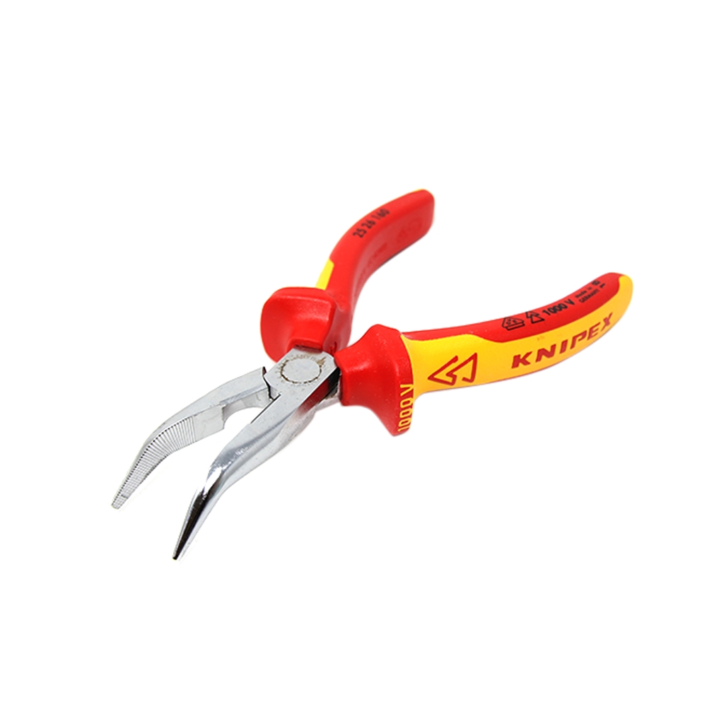 KNIPEX Insulated,curved,half-rounded nose; steel