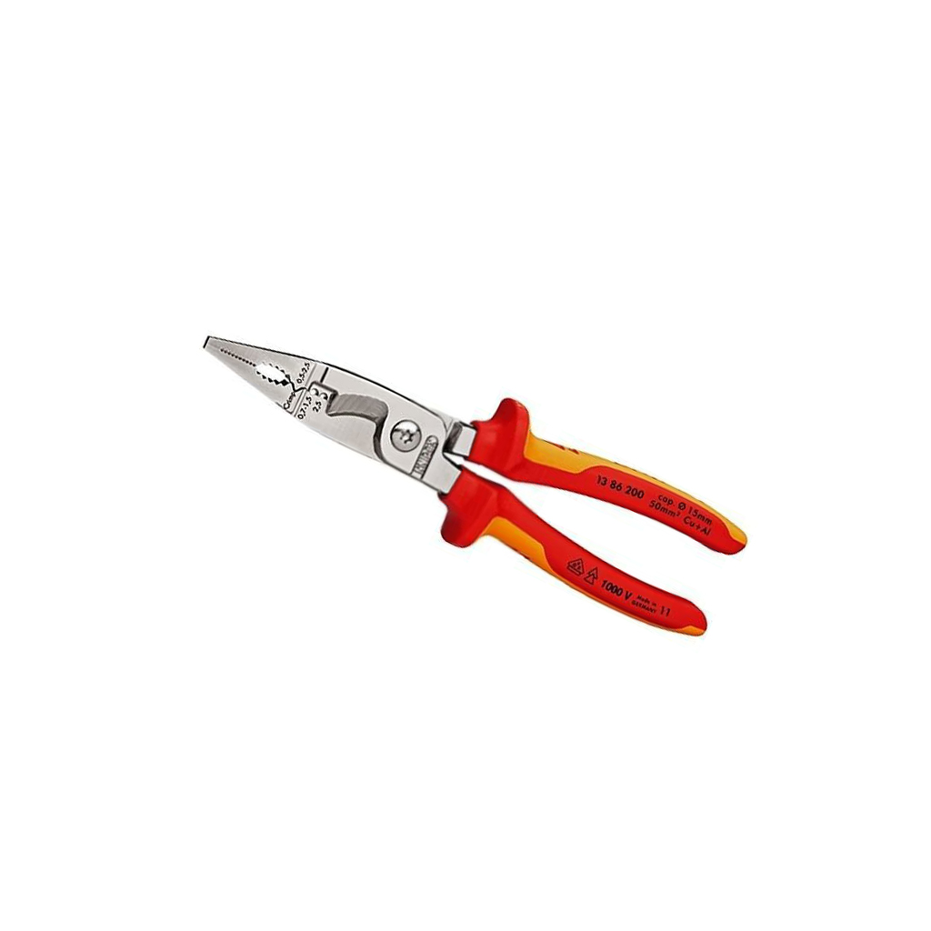 KNIPEX Insulated,universal; steel; 200mm; 1kVAC