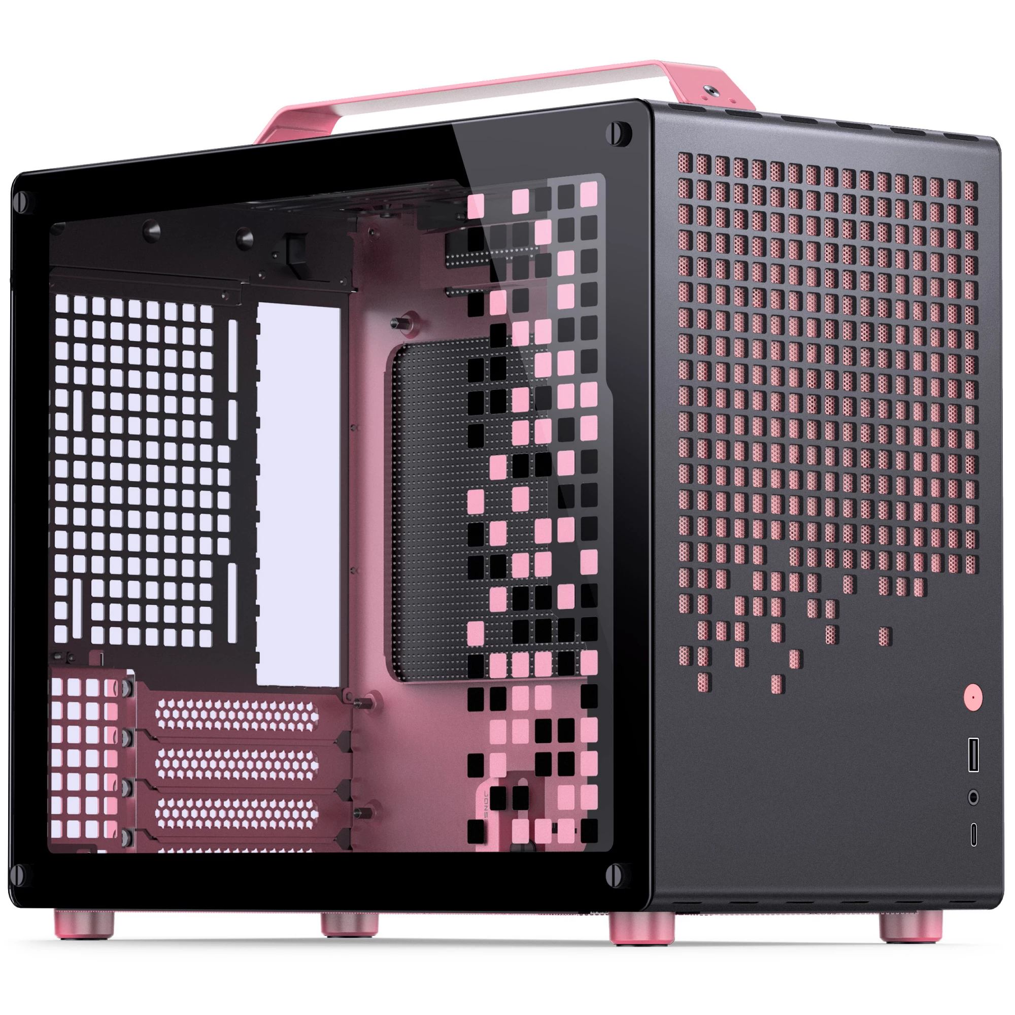 Jonsplus MATX Handle Case Z20 Black-Pink