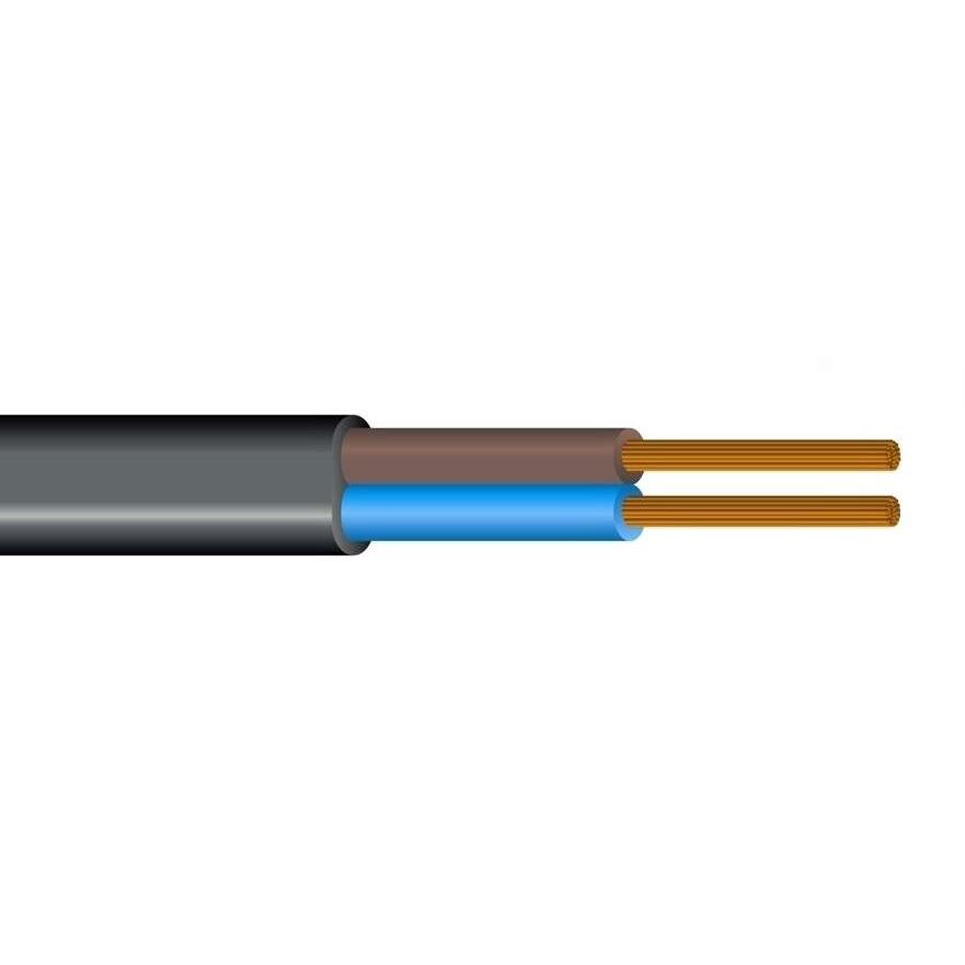 LIETKABELIS Kabelis 2x1.5mm² melns (daudzdzīslu