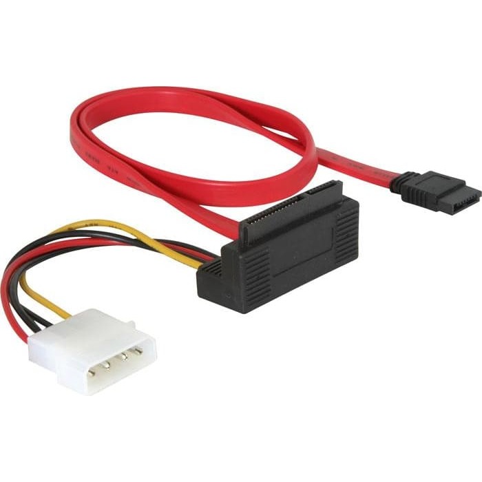 DELOCK Kabelis SATA22pin90 -> SATA7pin+Molex4pin |