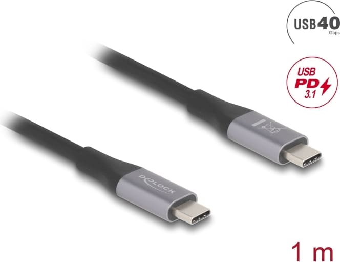 Kabelis USB 40Gbps TypeC, M/M, PD3