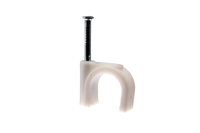 PAWBOL Kabeļklipsis 10mm balts (100) 1gb