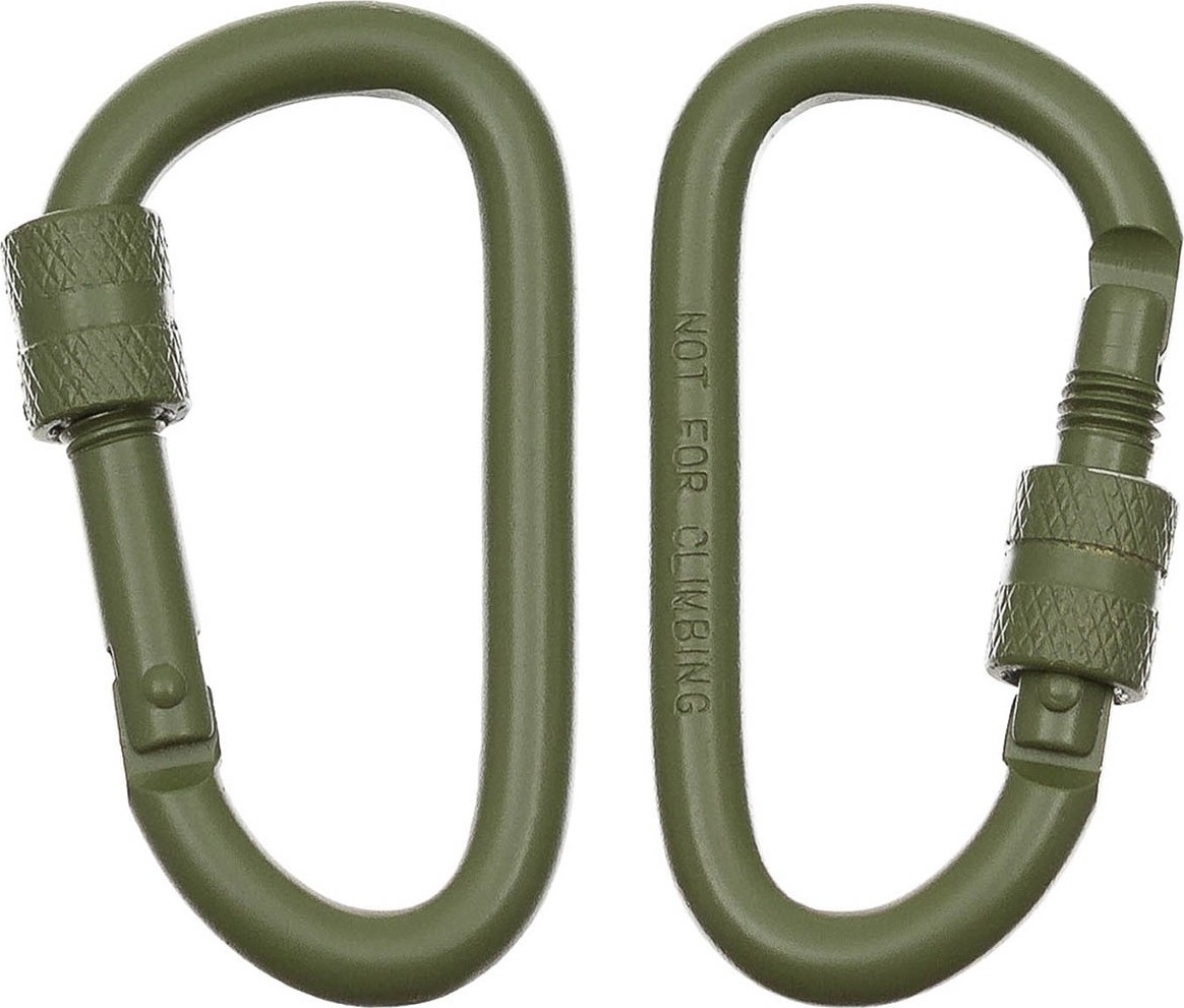 Karabīne D MFH Screw Lock, zaļa