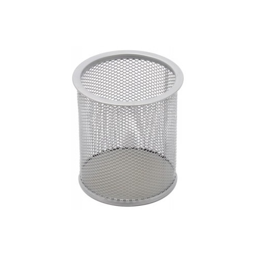 Pencil case Forpus, round, silver, empty