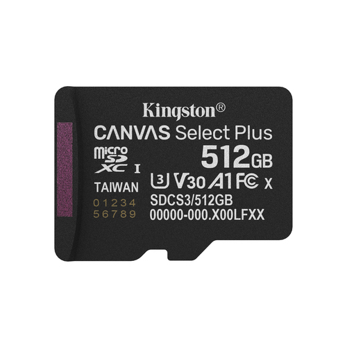 Atmiņas karte Kingston MicroSDXC 512GB Canvas